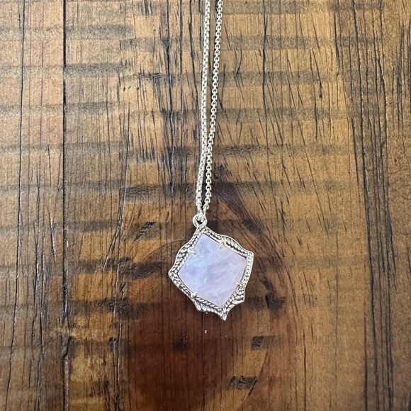 Kendra Scott Kacey Long Pendant Necklace in Gold with Pink stone - Picture 6 of 9